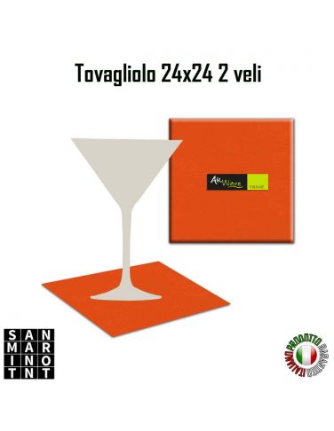 Tovagliolo 2 veli 24x24 arancio
