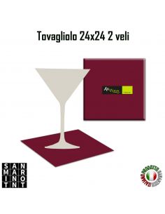Tovagliolo 2 veli 24x24 bordeaux