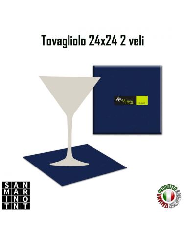 Tovagliolo 2 veli 24x24 blu