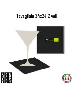 Tovagliolo 2 veli 24x24 nero