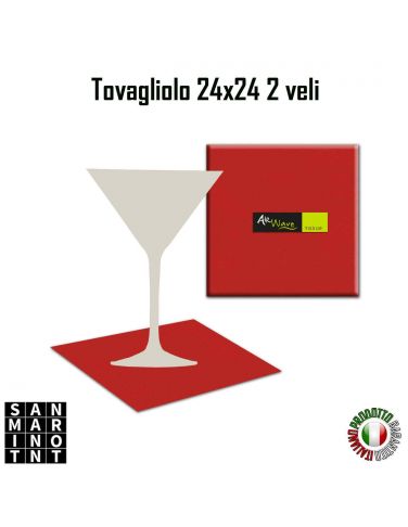 Tovagliolo 2 veli 24x24 rosso