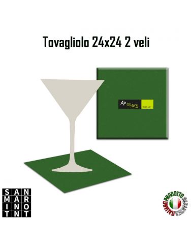 Tovagliolo 2 veli 24x24 verde
