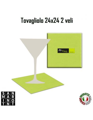 Tovagliolo 2 veli 24x24 verde mela