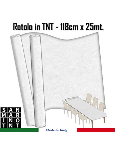 Rotolo in TNT cm.118x25 mt colore bianco