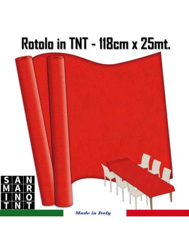 Rotolo in TNT cm.118x25 mt colore rosso
