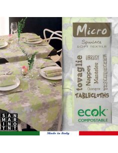 Tovaglia in Spunlace 100x100 Blumen verde