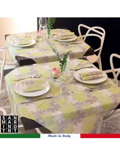 Tovaglia in Spunlace 100x100 Blumen verde 2